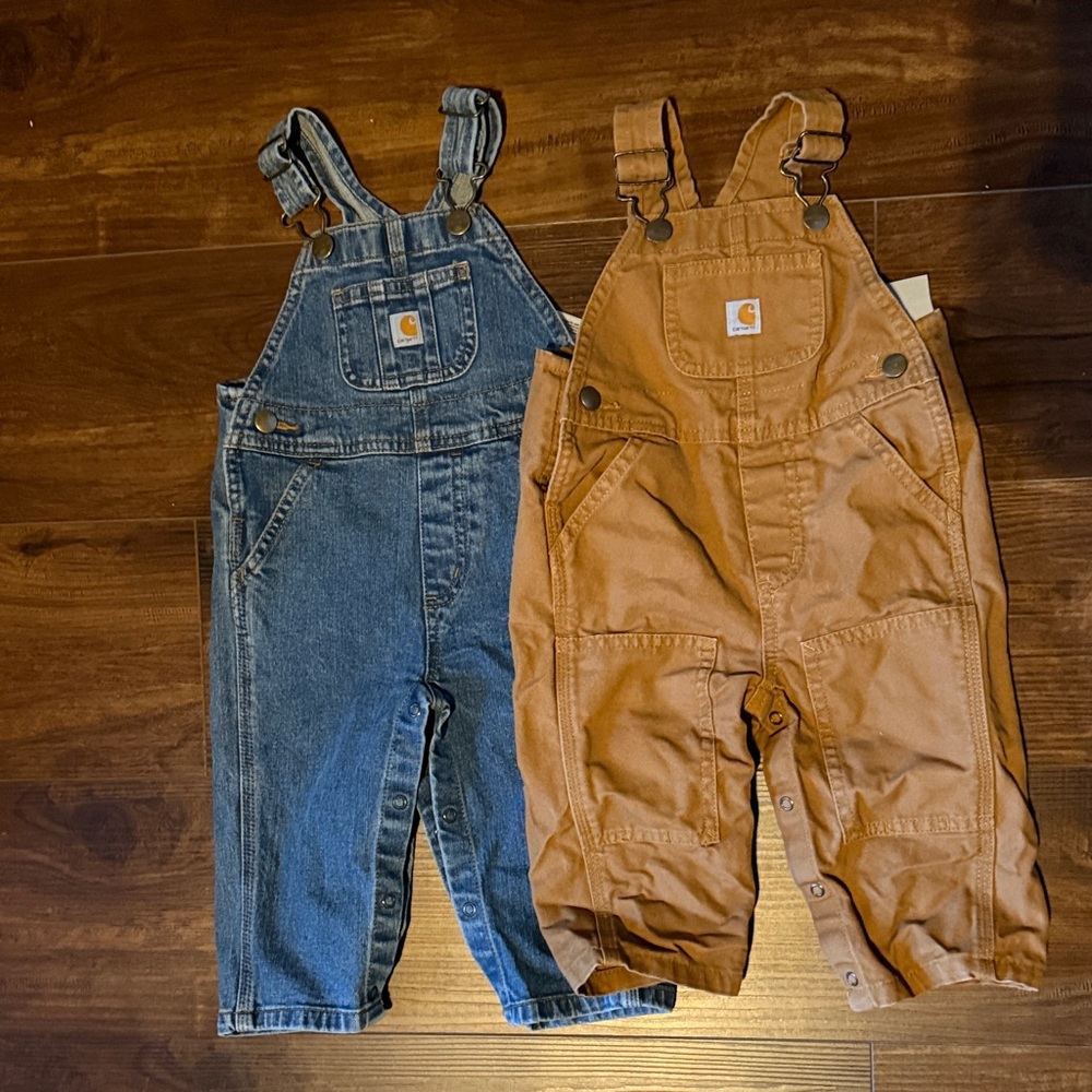 Carhartt Kids Blue and Tan Overalls